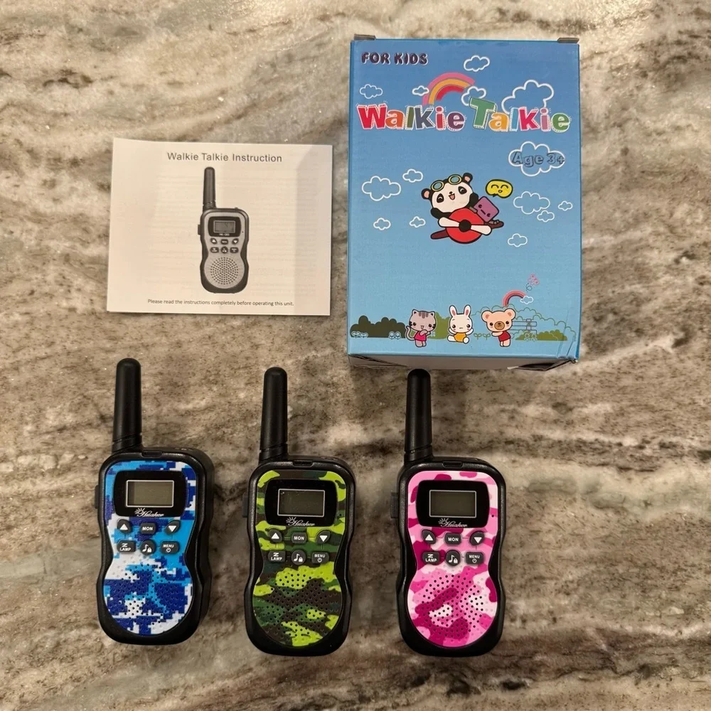 Kids Walkie Talkie Set - Blue, Green, Pink